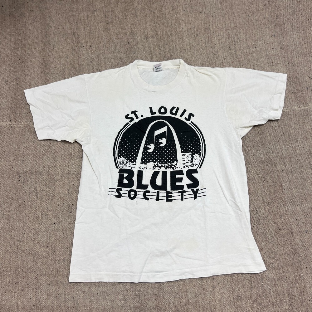 Vintage St Louis Blues Society Shirt Mens XL White 1990s
